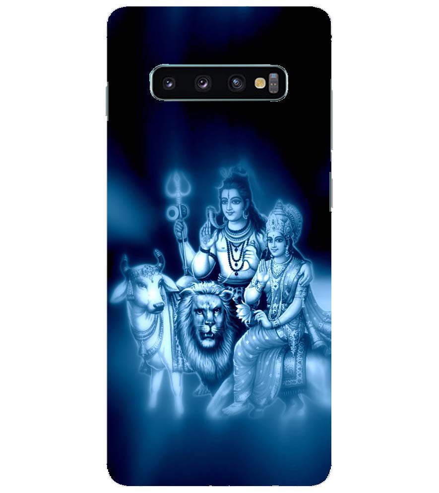 D1535-Shiv Parvati Back Cover for Samsung Galaxy S10+ (Plus with 6.4 Inch Screen)