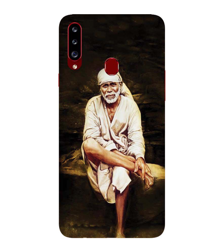 D1542-Sai Baba Sitting On Stone Back Cover for Samsung Galaxy A20s