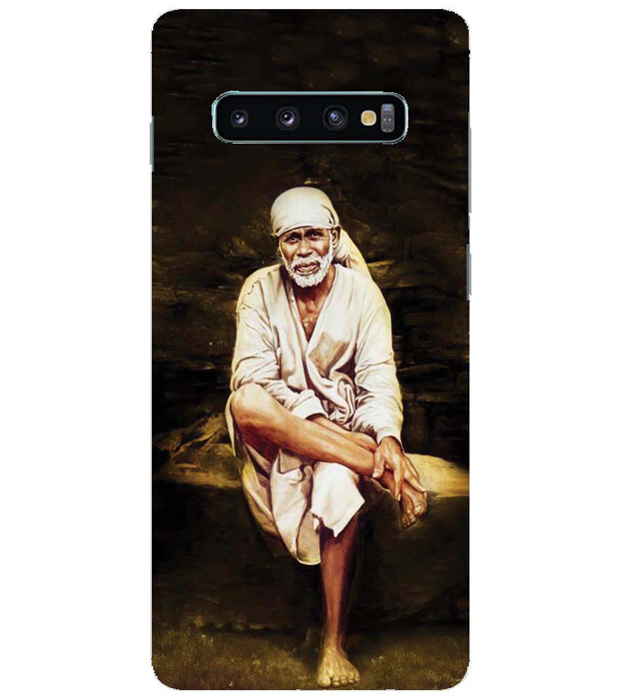 D1542-Sai Baba Sitting On Stone Back Cover for Samsung Galaxy S10+ (Plus with 6.4 Inch Screen)