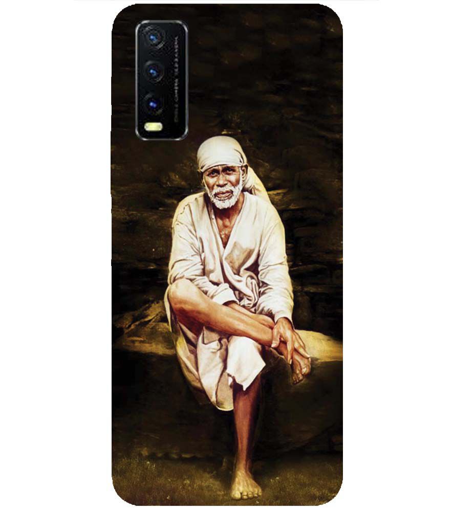 D1542-Sai Baba Sitting On Stone Back Cover for vivo Y20s