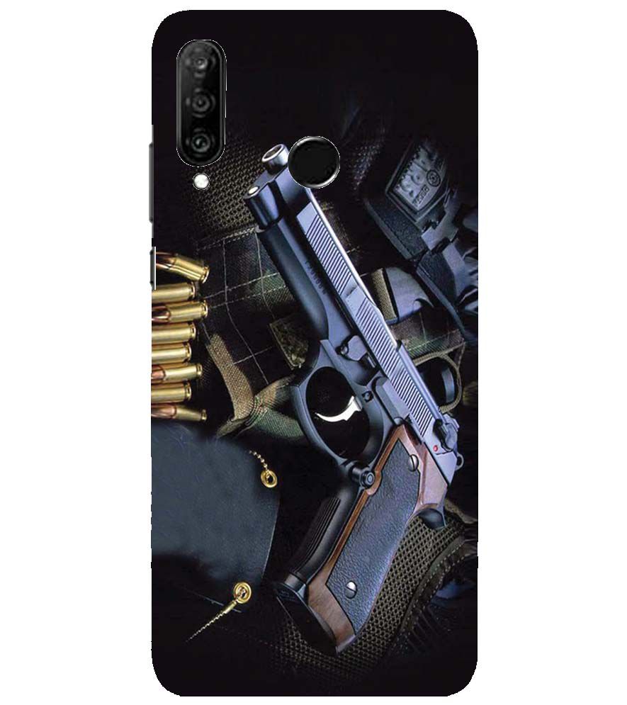 D1624-Guns And Bullets Back Cover for Huawei nova 4e