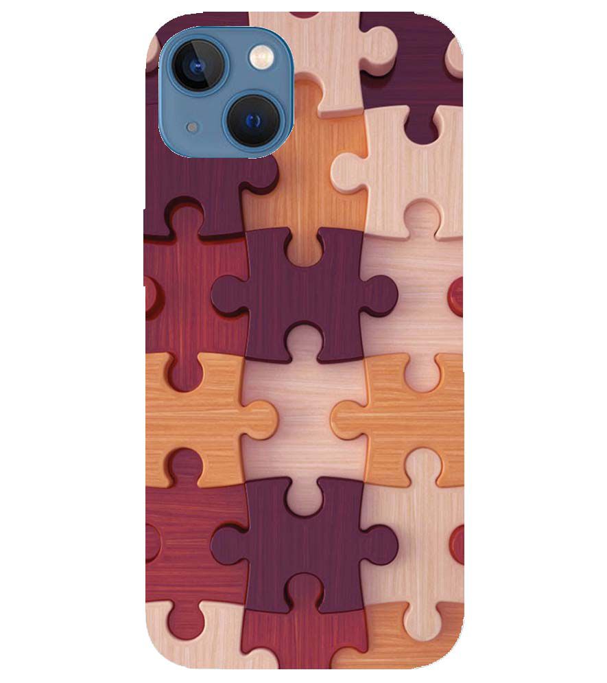 D2046-Wooden Jigsaw Back Cover for Apple iPhone 13