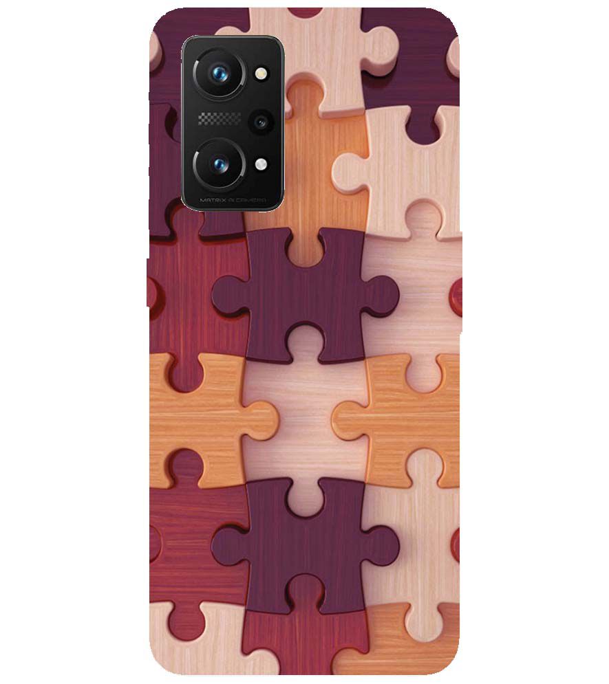 D2046-Wooden Jigsaw Back Cover for Realme X7 Max 5G