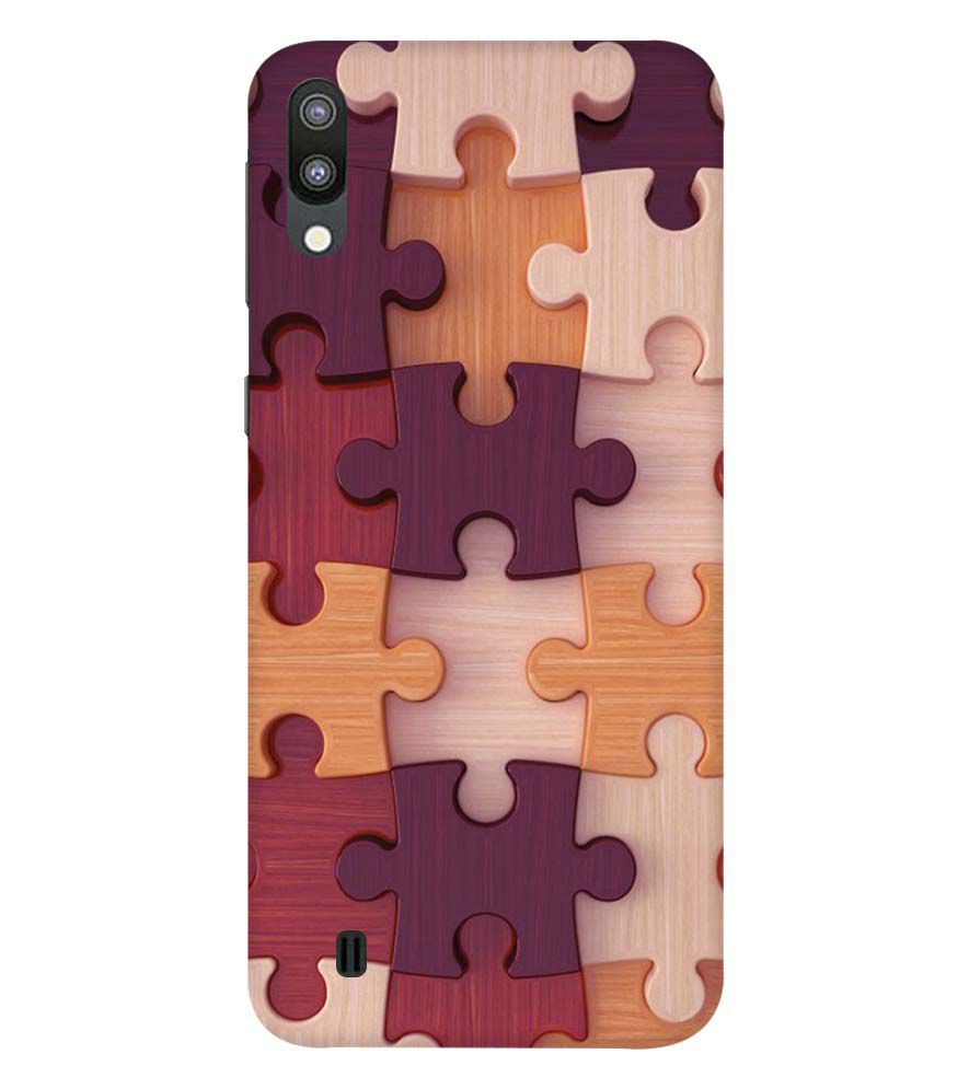 D2046-Wooden Jigsaw Back Cover for Samsung Galaxy M10