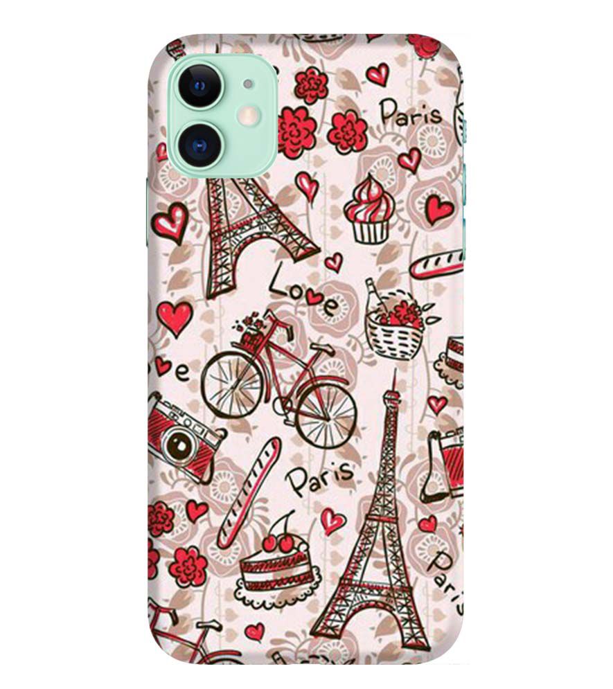 D2109-Love In Paris Back Cover for Apple iPhone 11