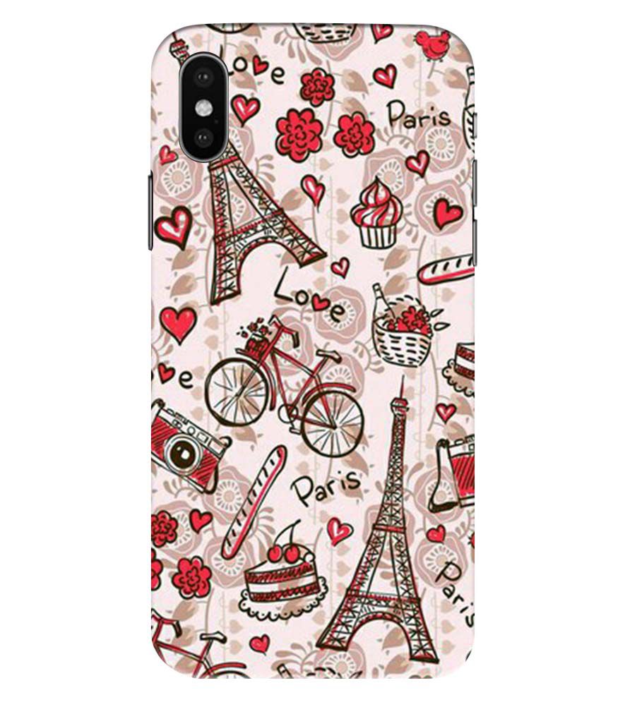 D2109-Love In Paris Back Cover for Apple iPhone XS Max
