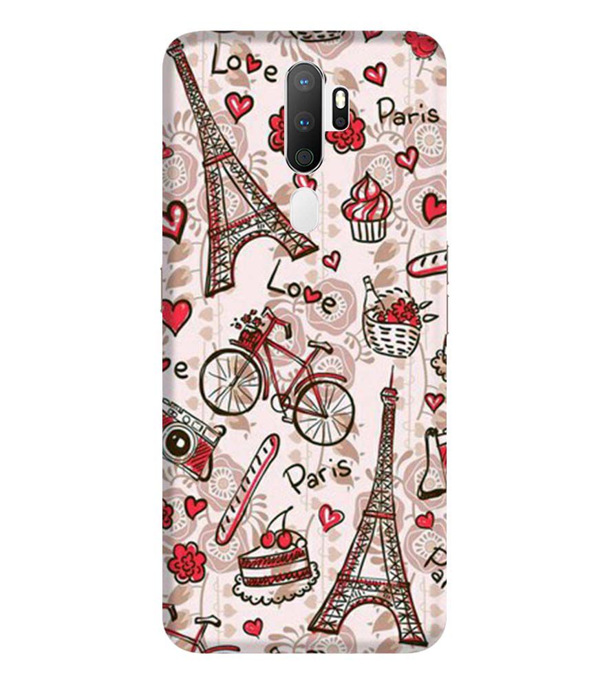D2109-Love In Paris Back Cover for Oppo A9 (2020)