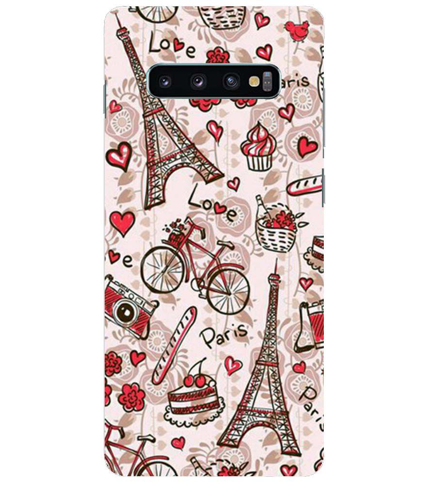 D2109-Love In Paris Back Cover for Samsung Galaxy S10+ (Plus with 6.4 Inch Screen)