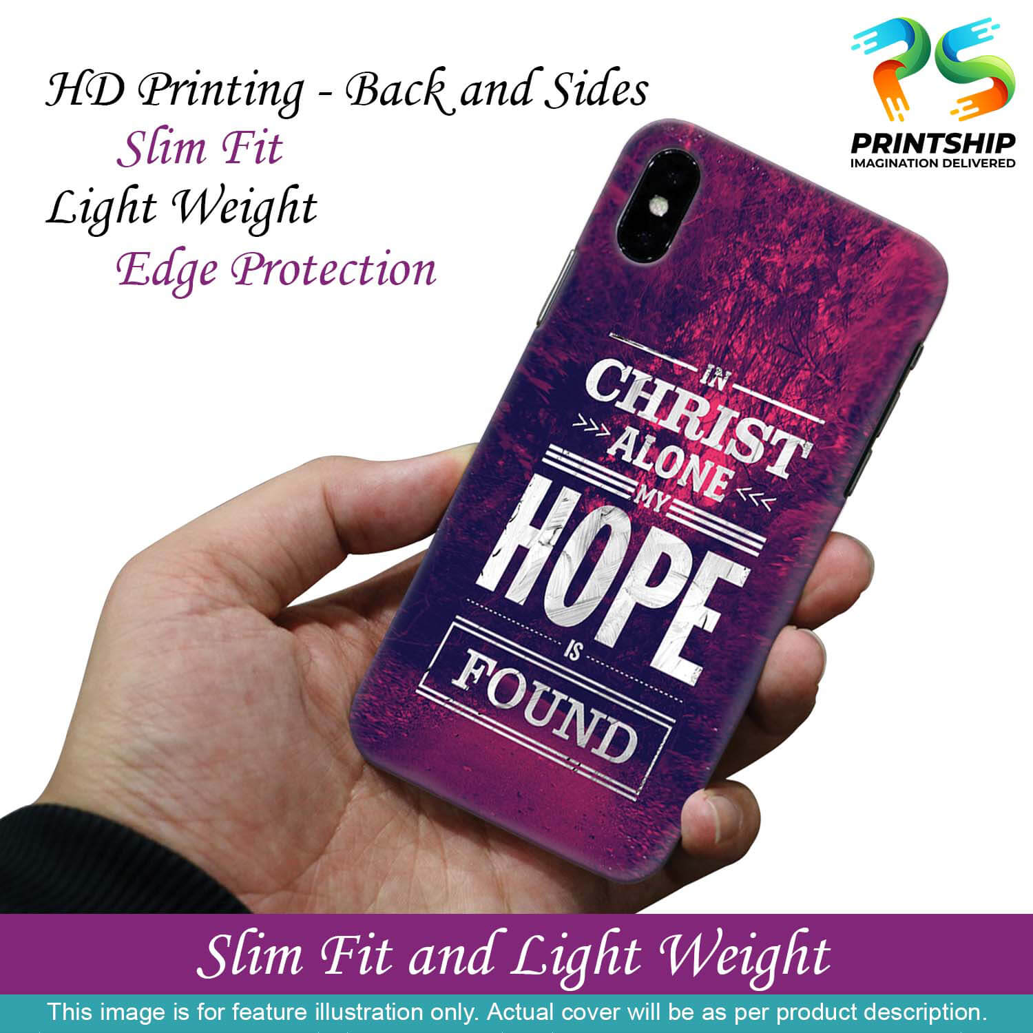 D2208-In Christ I Find Hope Back Cover for Oppo F1s : A59-Image2