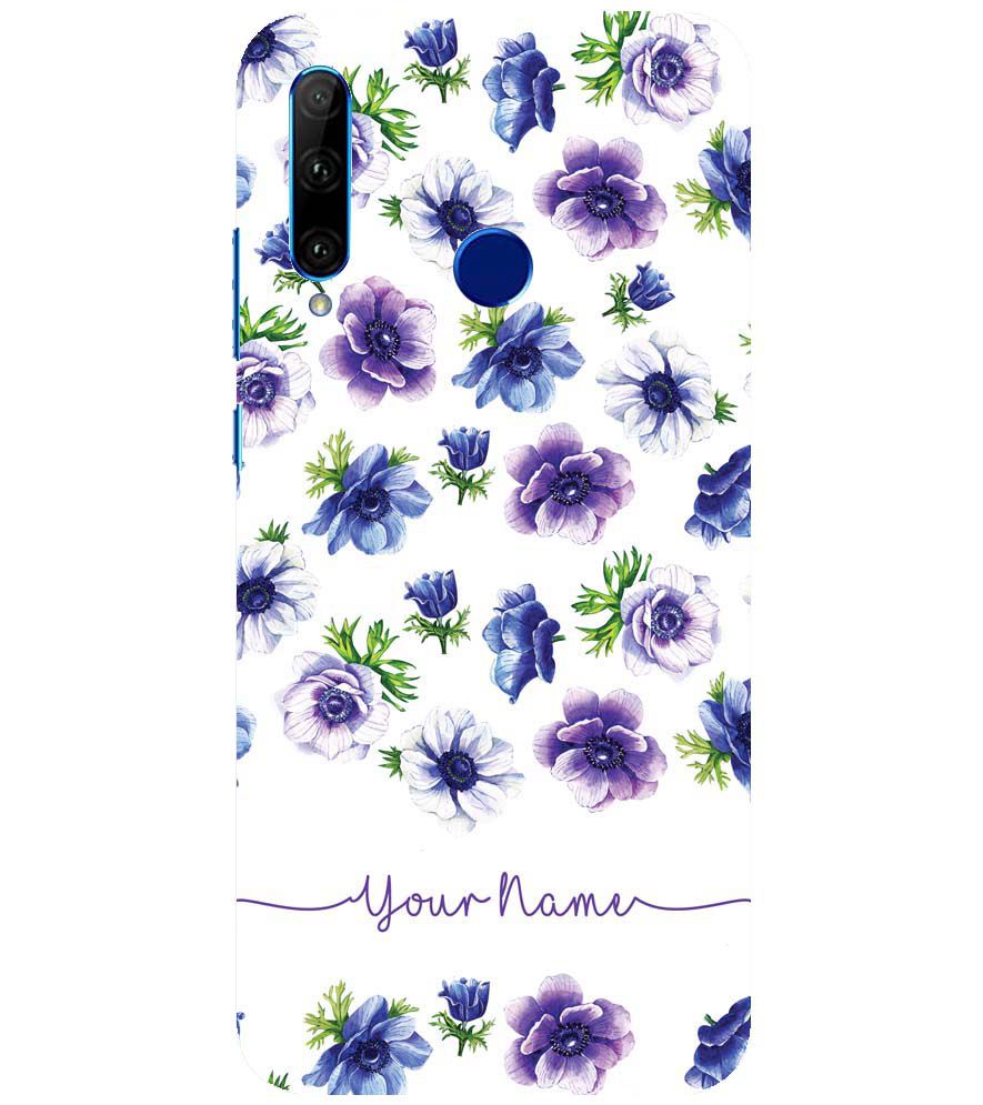 IK5005-Purple Flowers with Name Back Cover for Huawei Honor 10i