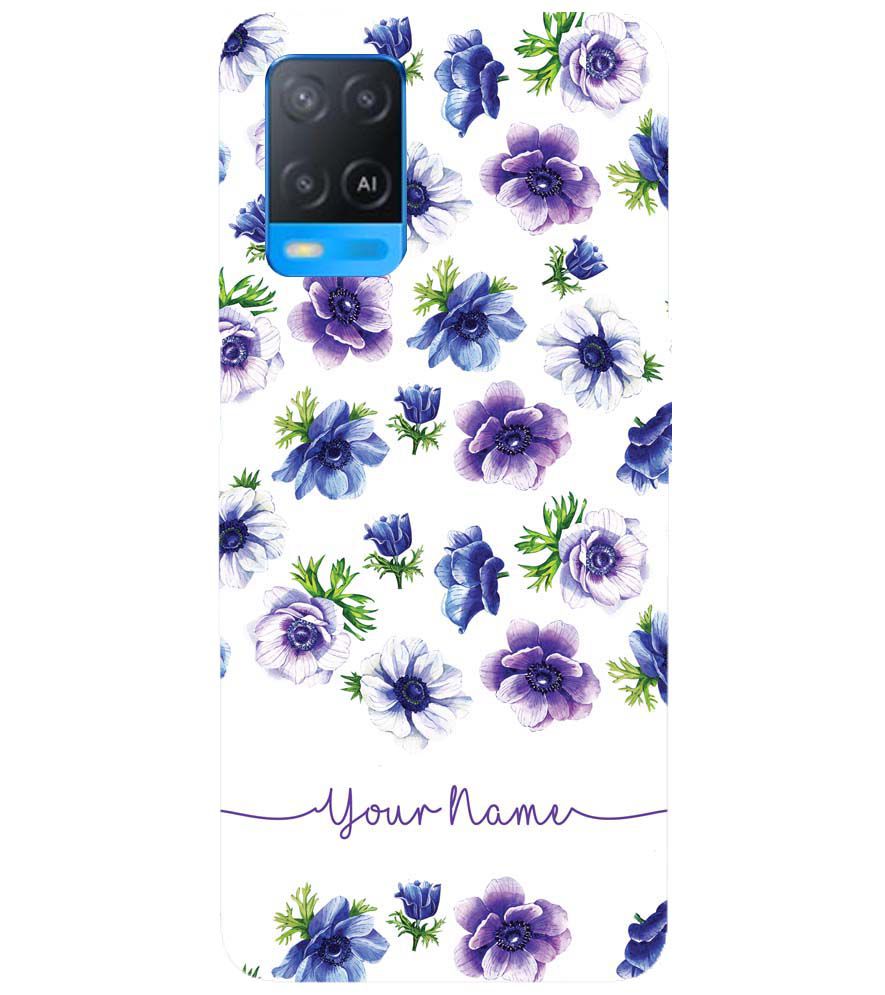 IK5005-Purple Flowers with Name Back Cover for Oppo A54