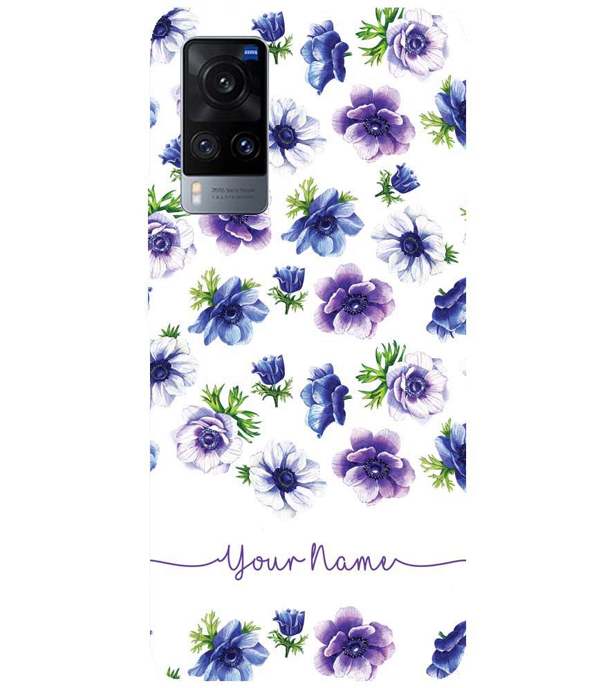 IK5005-Purple Flowers with Name Back Cover for vivo X60