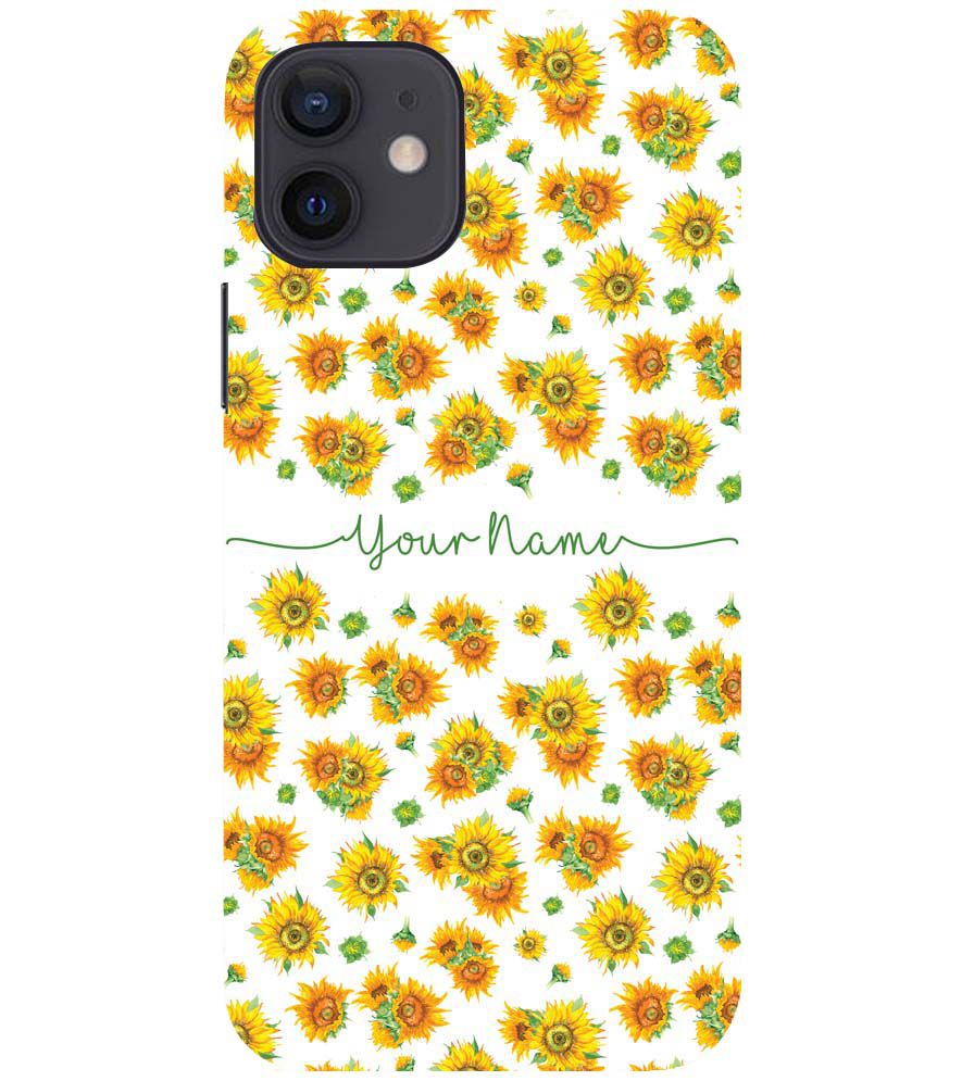 IK5006-Yellow Flowers with Name Back Cover for Apple iPhone 12
