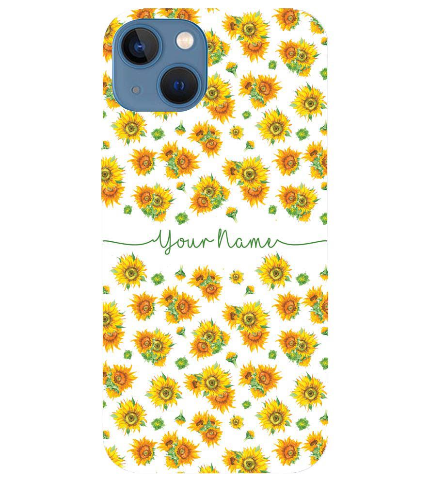 IK5006-Yellow Flowers with Name Back Cover for Apple iPhone 13