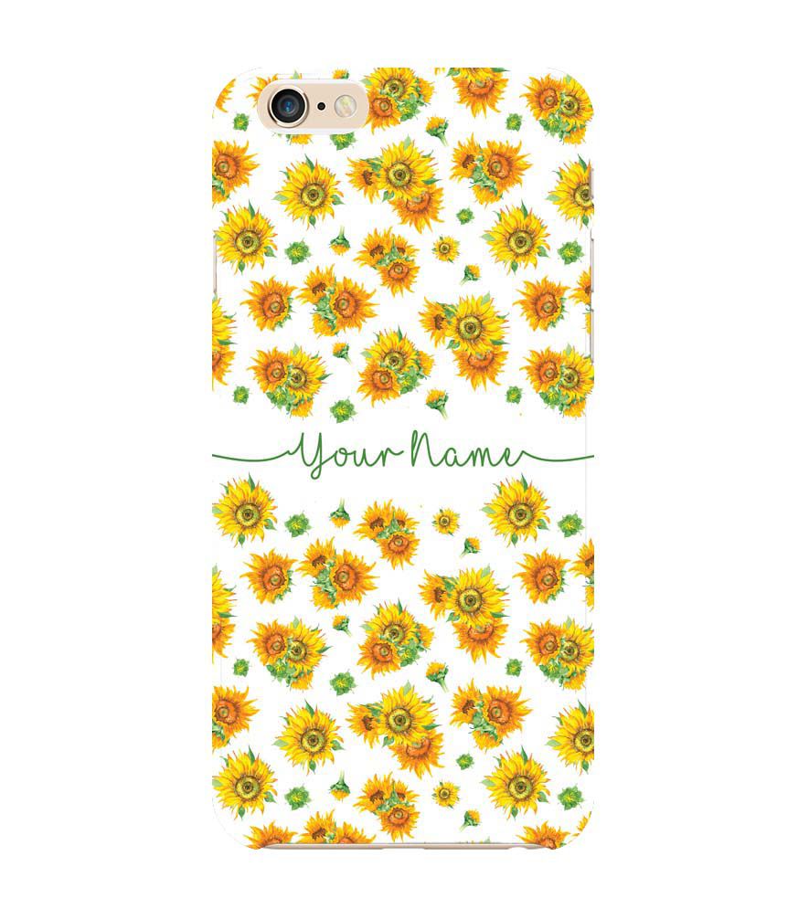 IK5006-Yellow Flowers with Name Back Cover for Apple iPhone 6 and iPhone 6S