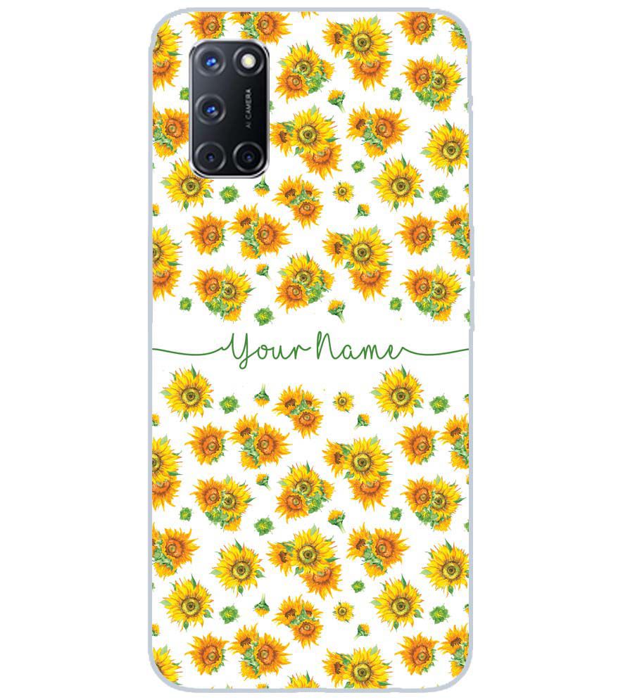 IK5006-Yellow Flowers with Name Back Cover for Oppo A72