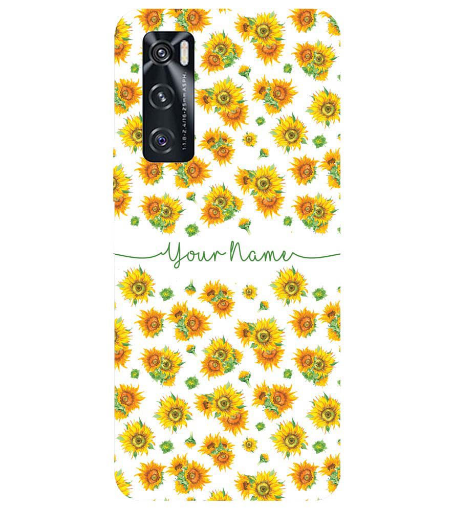 IK5006-Yellow Flowers with Name Back Cover for vivo V20 SE