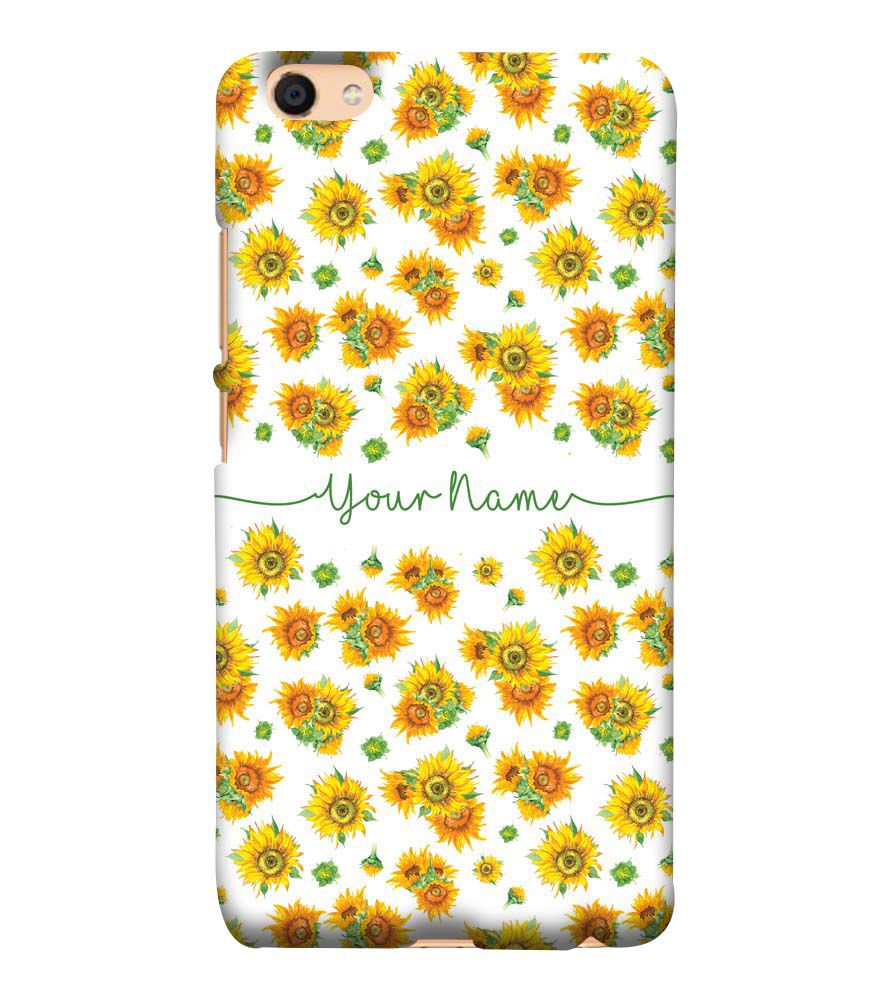 IK5006-Yellow Flowers with Name Back Cover for vivo Y55s