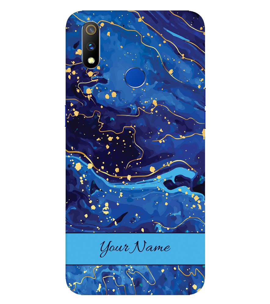 IK5007-Galaxy Blue with Name Back Cover for Realme X Lite