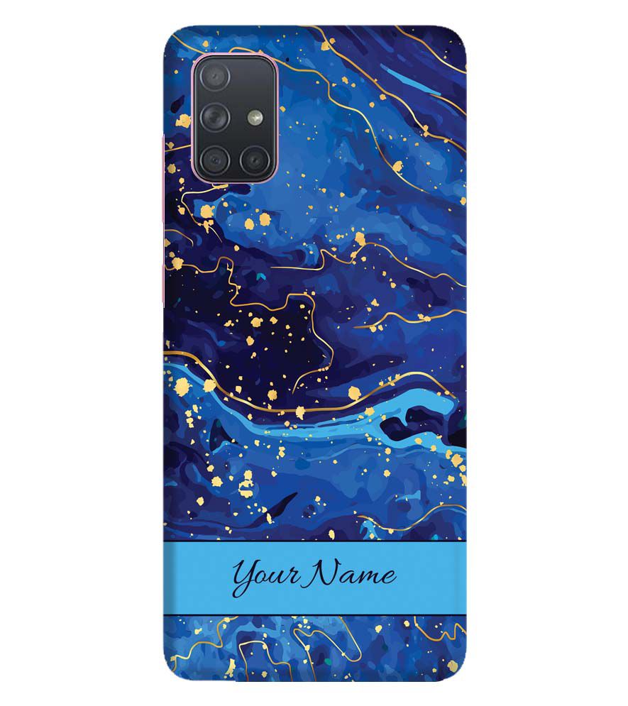 IK5007-Galaxy Blue with Name Back Cover for Samsung Galaxy A71