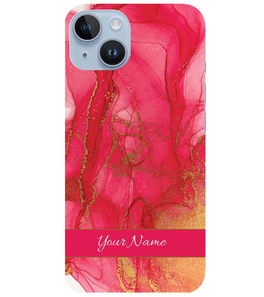IK5010-Hot Pink Marble with Name Back Cover for Apple iPhone 14
