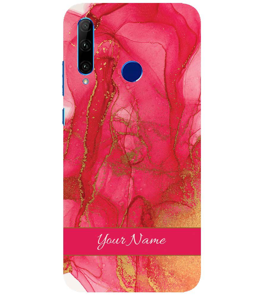 IK5010-Hot Pink Marble with Name Back Cover for Huawei Honor 10i