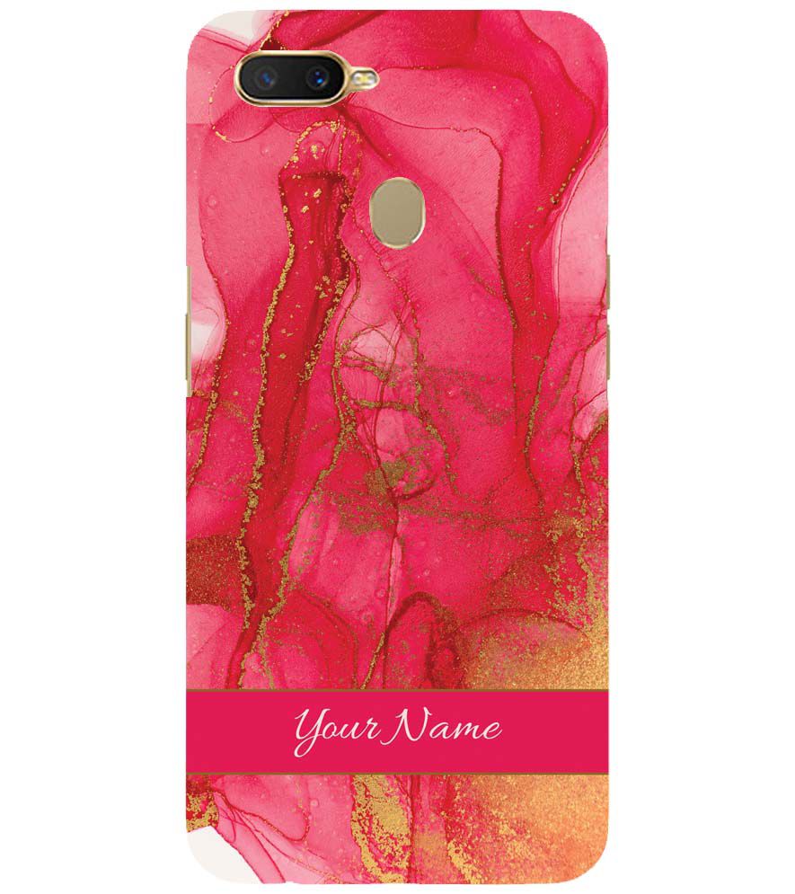 IK5010-Hot Pink Marble with Name Back Cover for Oppo A11K