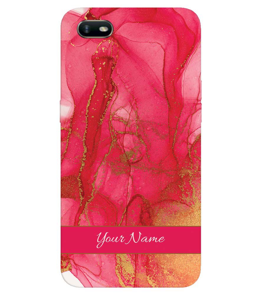 IK5010-Hot Pink Marble with Name Back Cover for Oppo A1k