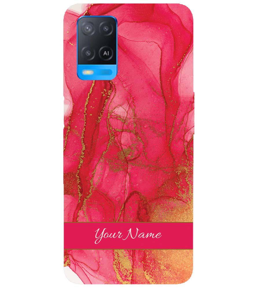 IK5010-Hot Pink Marble with Name Back Cover for Oppo A54