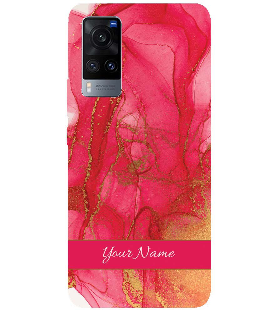 IK5010-Hot Pink Marble with Name Back Cover for vivo X60