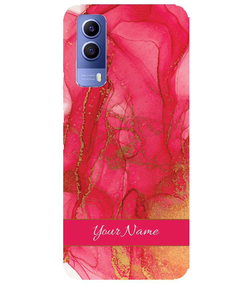 IK5010-Hot Pink Marble with Name Back Cover for vivo Y53s