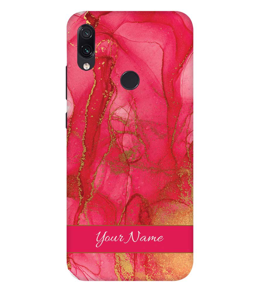 IK5010-Hot Pink Marble with Name Back Cover for Xiaomi Redmi Note 7