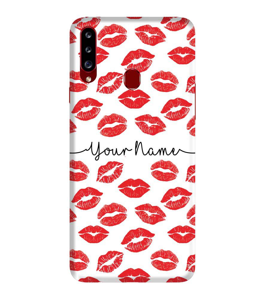 IK5015-Girly Lipstics with Name Back Cover for Samsung Galaxy A20s
