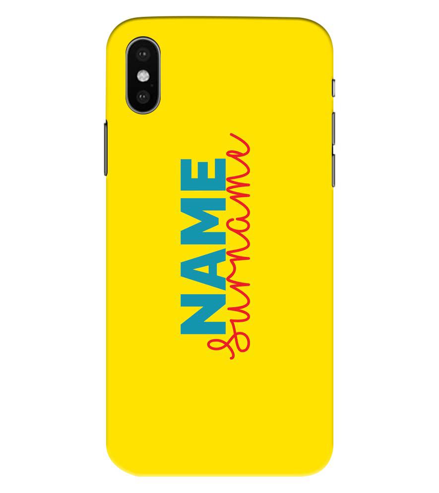 IK5016-Yellow Name and Surname Back Cover for Apple iPhone XS Max