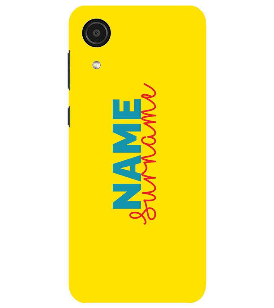 IK5016-Yellow Name and Surname Back Cover for Samsung Galaxy A03 Core