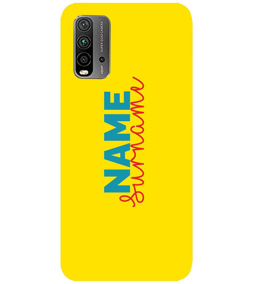 IK5016-Yellow Name and Surname Back Cover for Xiaomi Redmi 9 Power