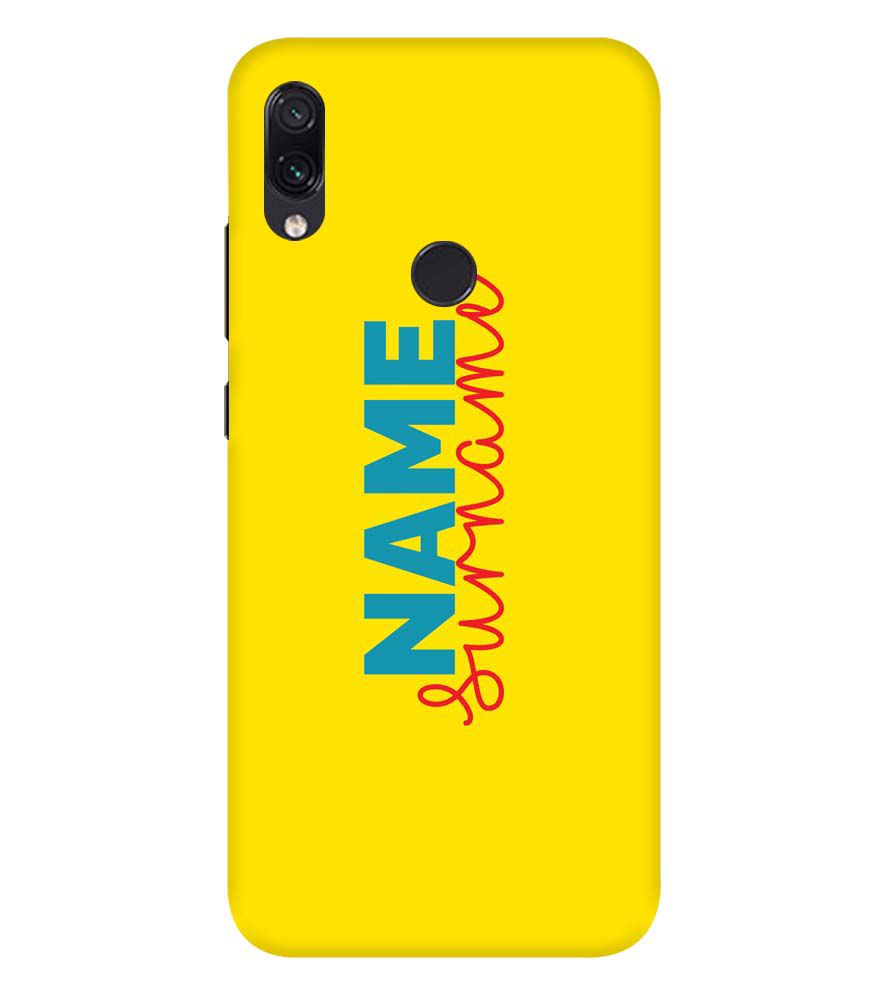 IK5016-Yellow Name and Surname Back Cover for Xiaomi Redmi Note 7 Pro