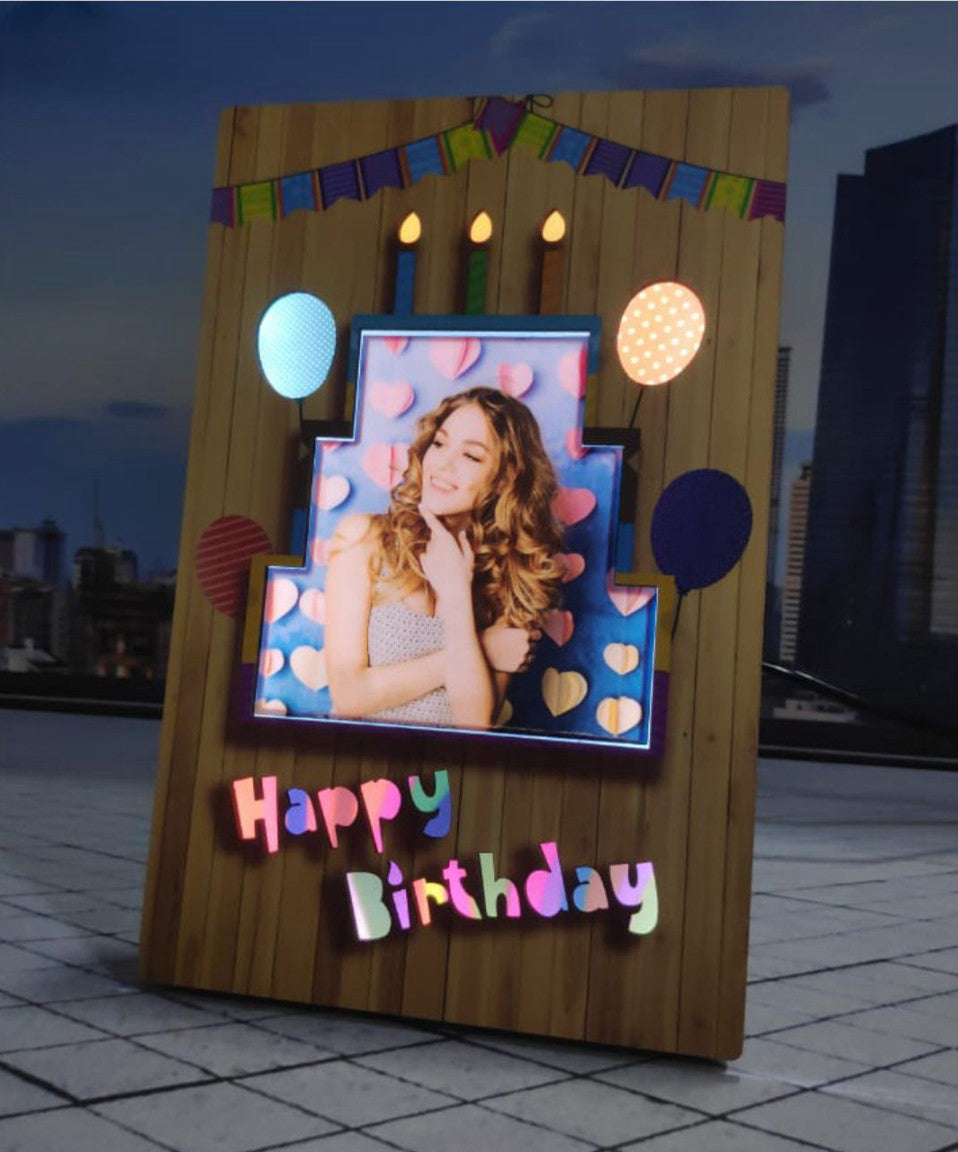 LED Table Stand - Happy Birthday Balloon