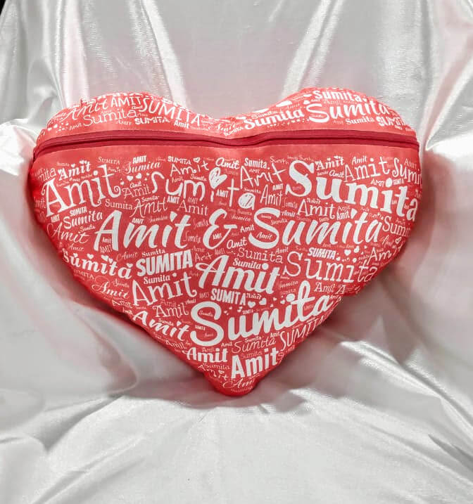 Heart Shape Name Mosaic Cushion