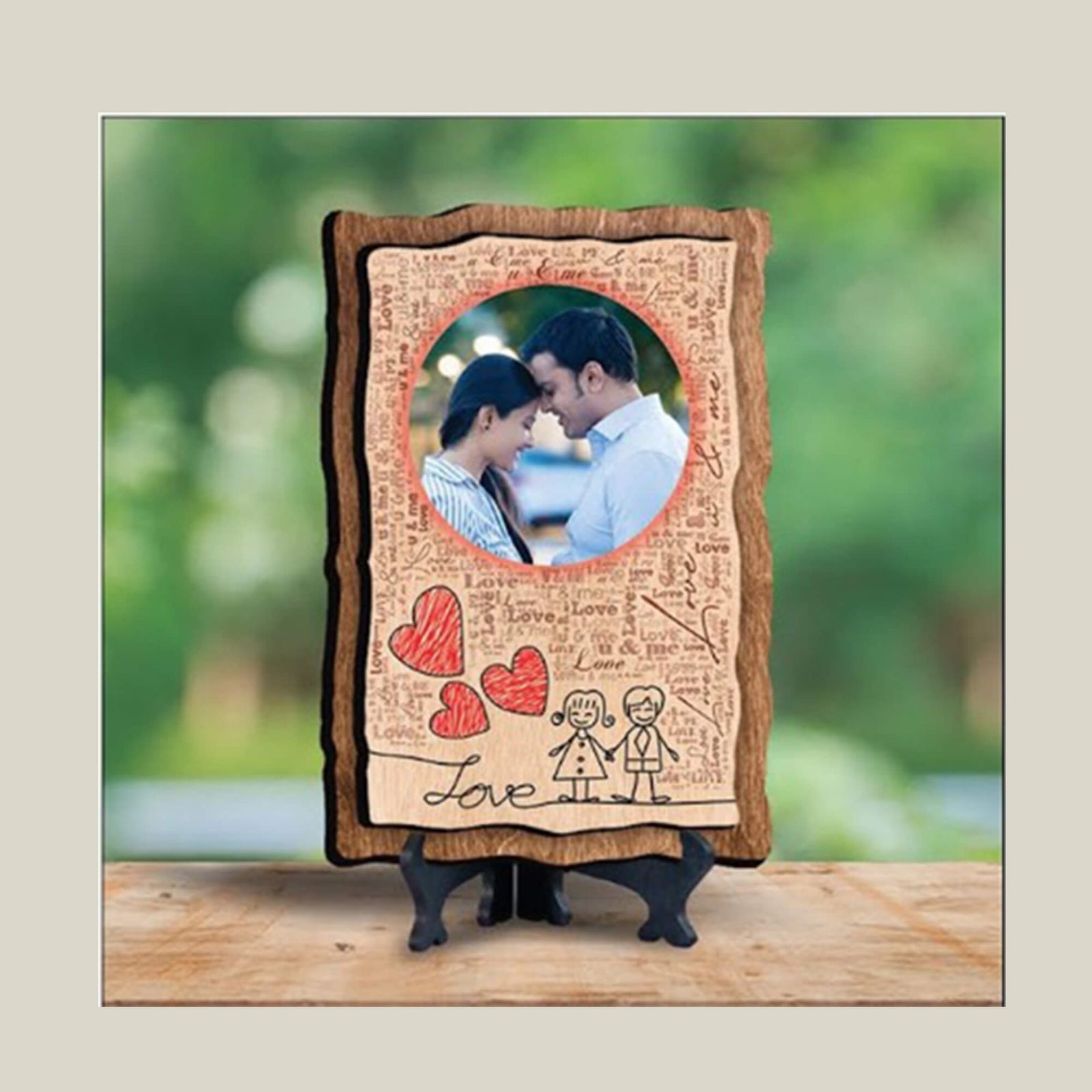 Wooden Photo Frame Plaque - MDF Wood, 6x8 Inches, Table Top Display - product image 2