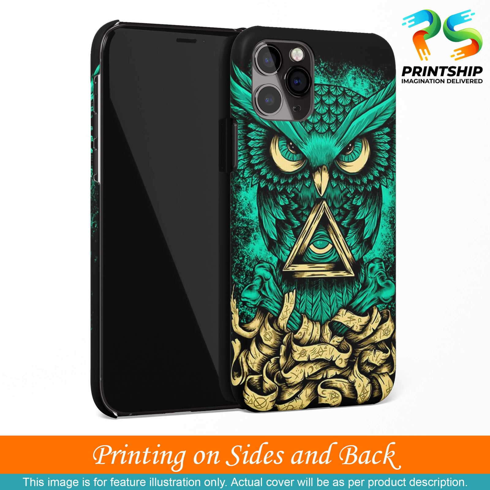 PS1301-Illuminati Owl Back Cover for Oppo A54-Image3