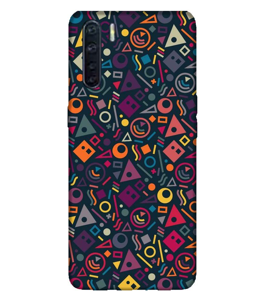 PS1304-Abstract Pattern Back Cover for Oppo F15