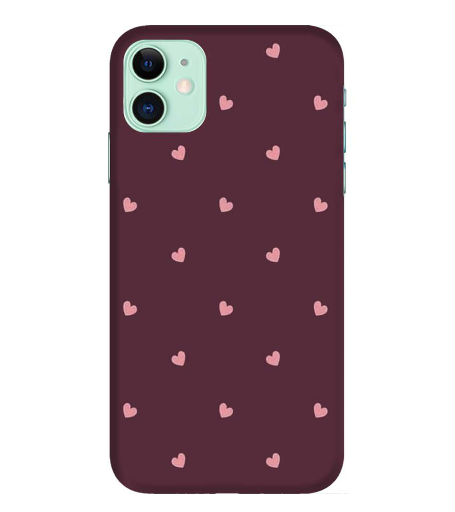 PS1307-Pink Heart Back Cover for Apple iPhone 11