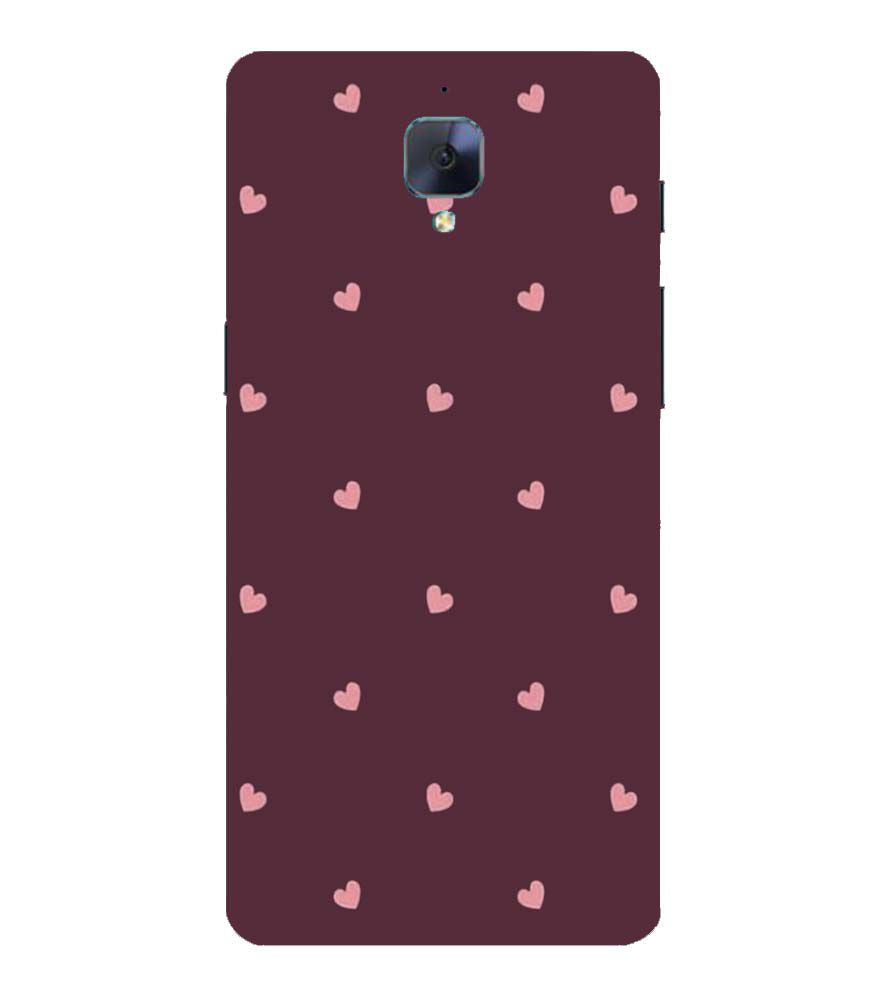 PS1307-Pink Heart Back Cover for OnePlus 3 and OnePlus 3T