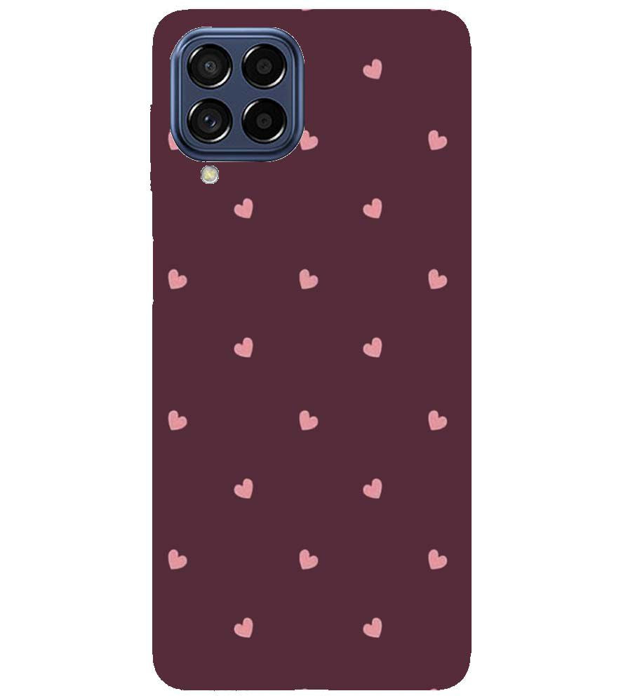 PS1307-Pink Heart Back Cover for Samsung Galaxy M53