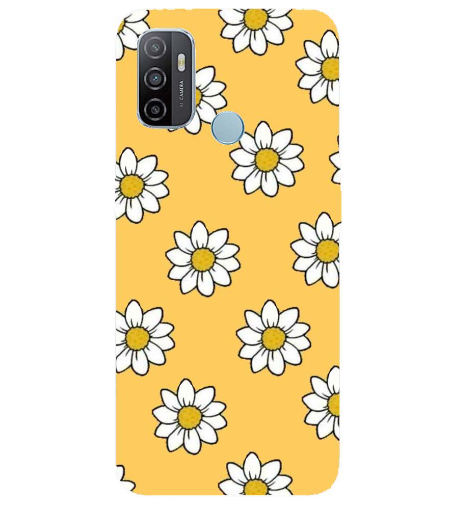 PS1316-White Sunflower Back Cover for Oppo A53