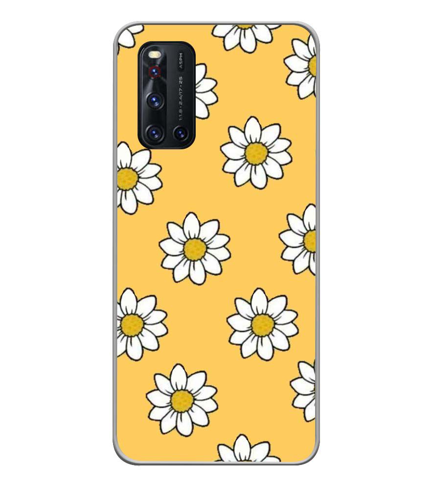 PS1316-White Sunflower Back Cover for Vivo V19