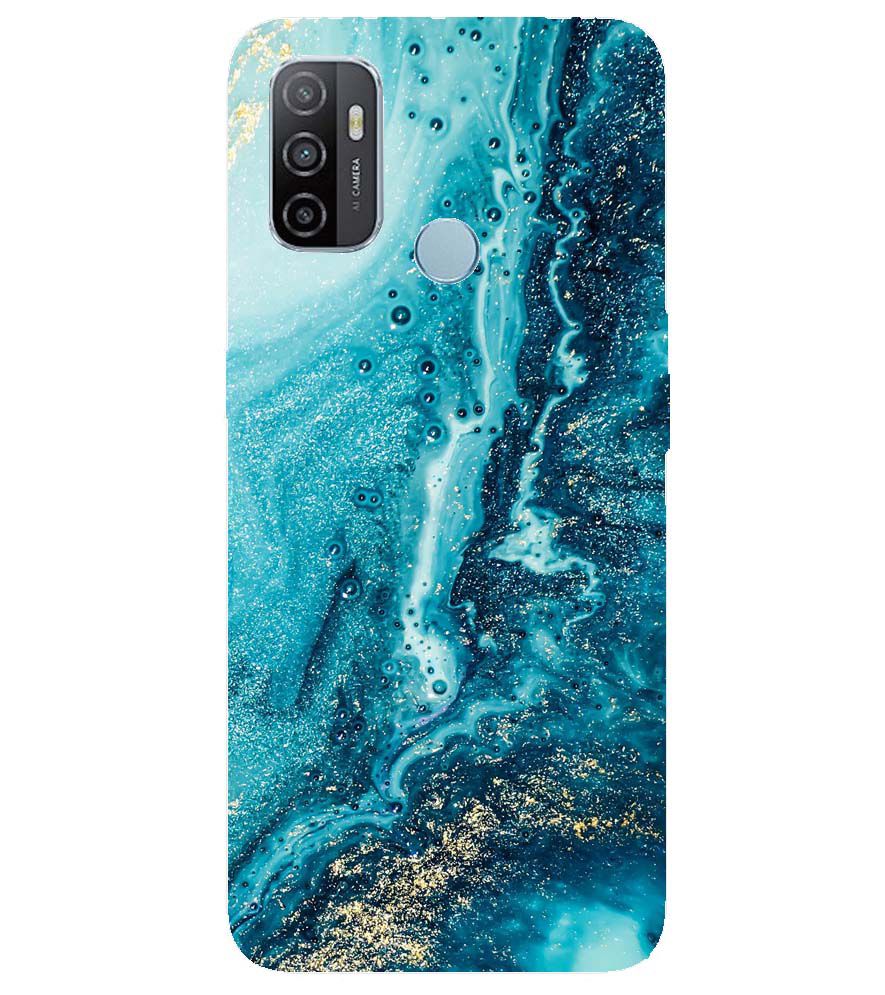 PS1317-Blue Marbles Back Cover for Oppo A53