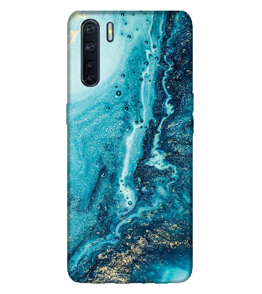 PS1317-Blue Marbles Back Cover for Oppo F15