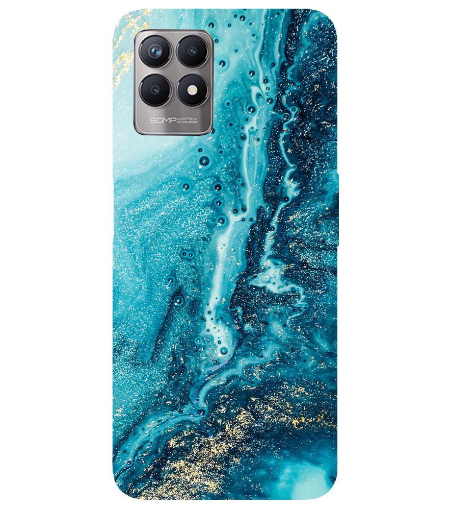 PS1317-Blue Marbles Back Cover for Realme 8i